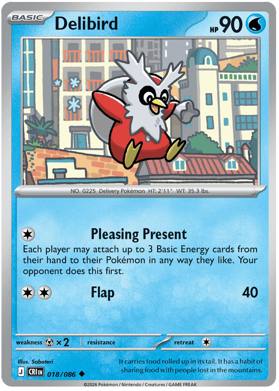 Delibird #018/086 Uncommon | Mega Evolution – Chaos Rising