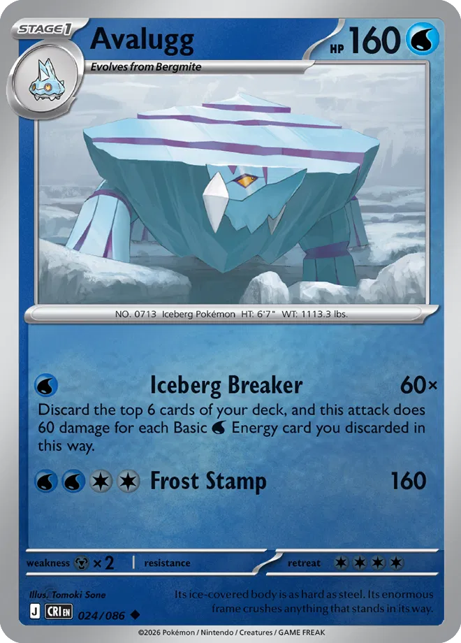 Avalugg #024/086 Reverse Holo | Mega Evolution – Chaos Rising