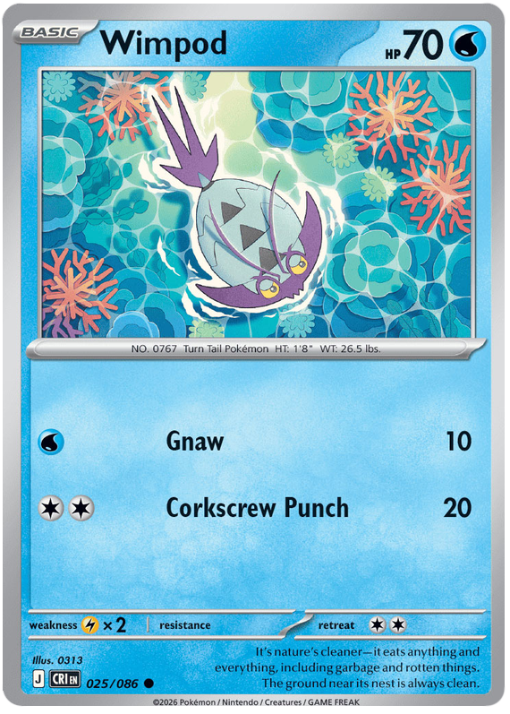 Wimpod #025/086 Common | Mega Evolution – Chaos Rising