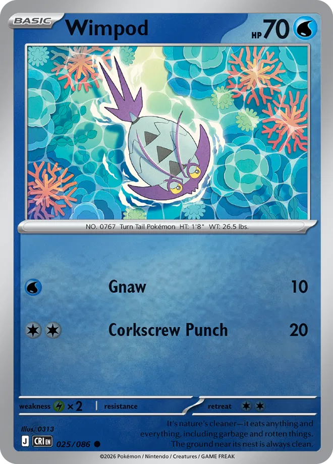 Wimpod #025/086 Reverse Holo | Mega Evolution – Chaos Rising