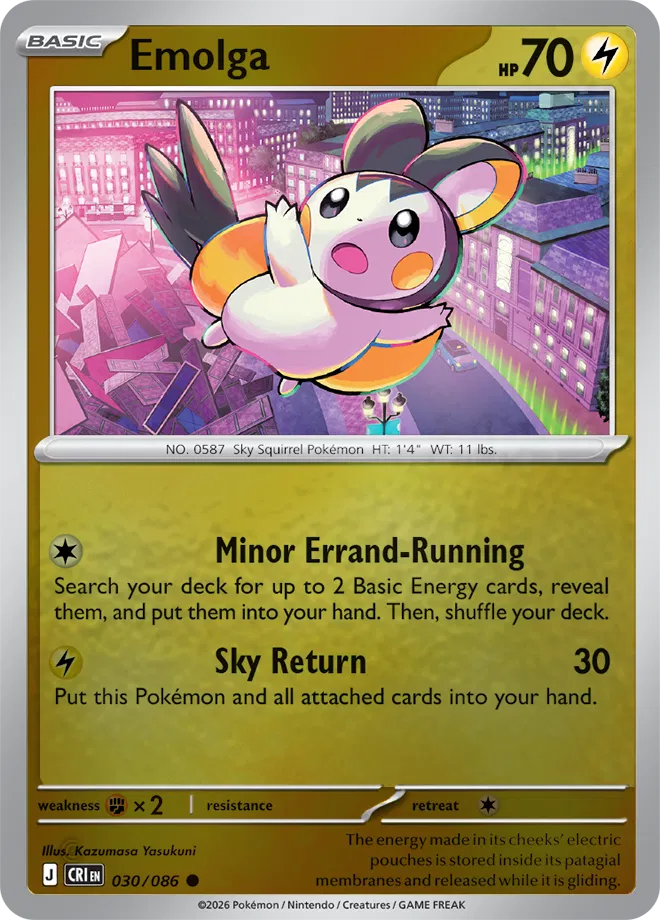 Emolga #030/086 Reverse Holo | Mega Evolution – Chaos Rising