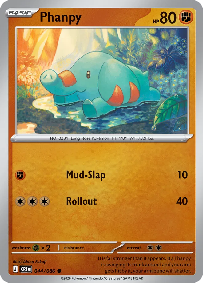 Phanpy #044/086 Reverse Holo | Mega Evolution – Chaos Rising