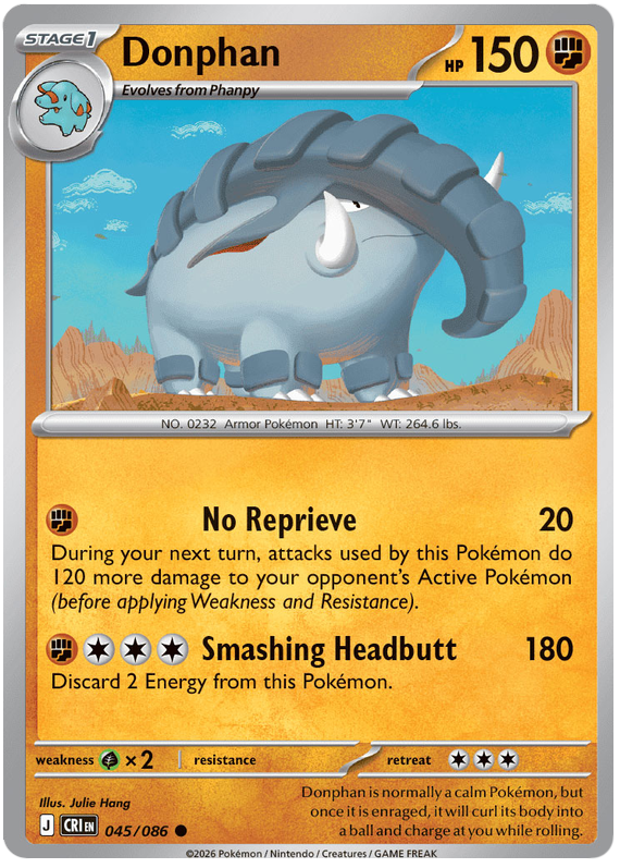 Donphan #045/086 Common | Mega Evolution – Chaos Rising