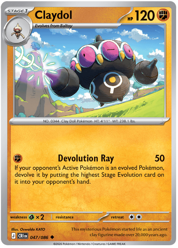 Claydol #047/086 Uncommon | Mega Evolution – Chaos Rising