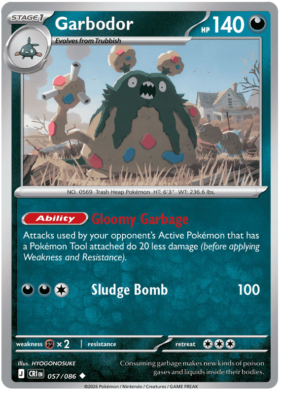 Garbodor #057/086 Uncommon | Mega Evolution – Chaos Rising