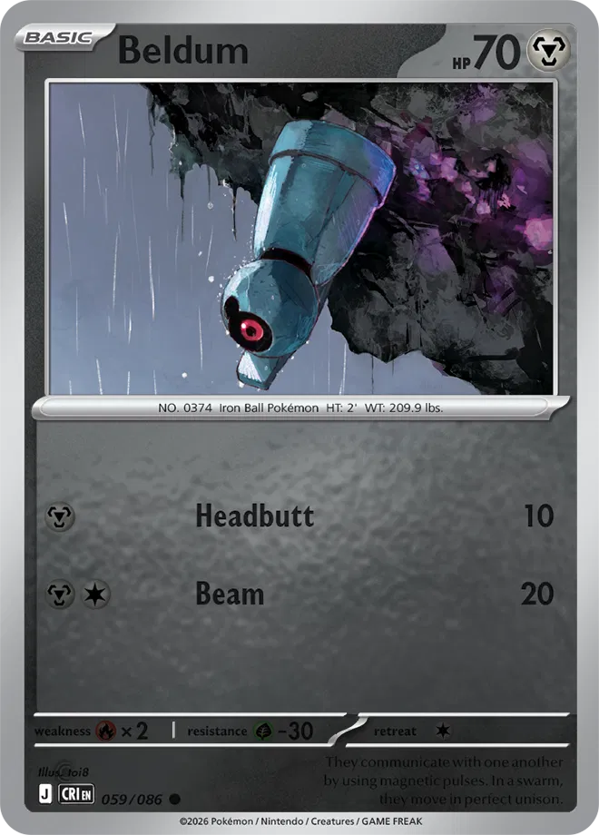 Beldum #059/086 Reverse Holo | Mega Evolution – Chaos Rising