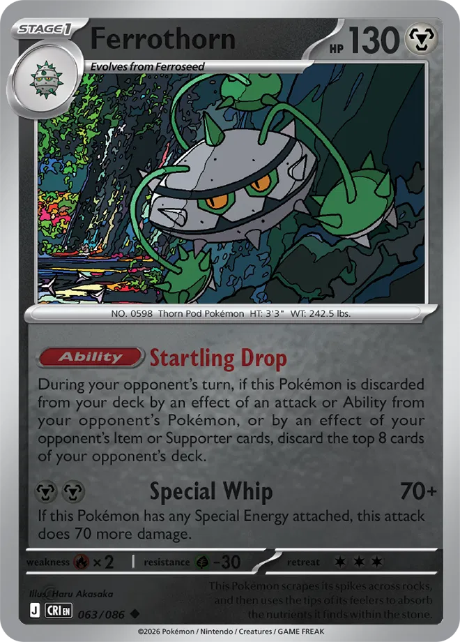 Ferrothorn #063/086 Reverse Holo | Mega Evolution – Chaos Rising