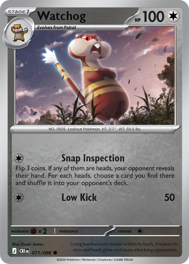 Watchog #071/086 Reverse Holo | Mega Evolution – Chaos Rising