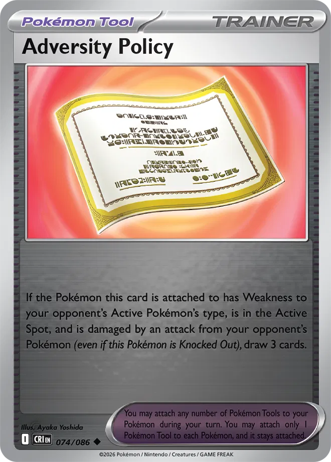 Adversity Policy #074/086 Reverse Holo | Mega Evolution – Chaos Rising