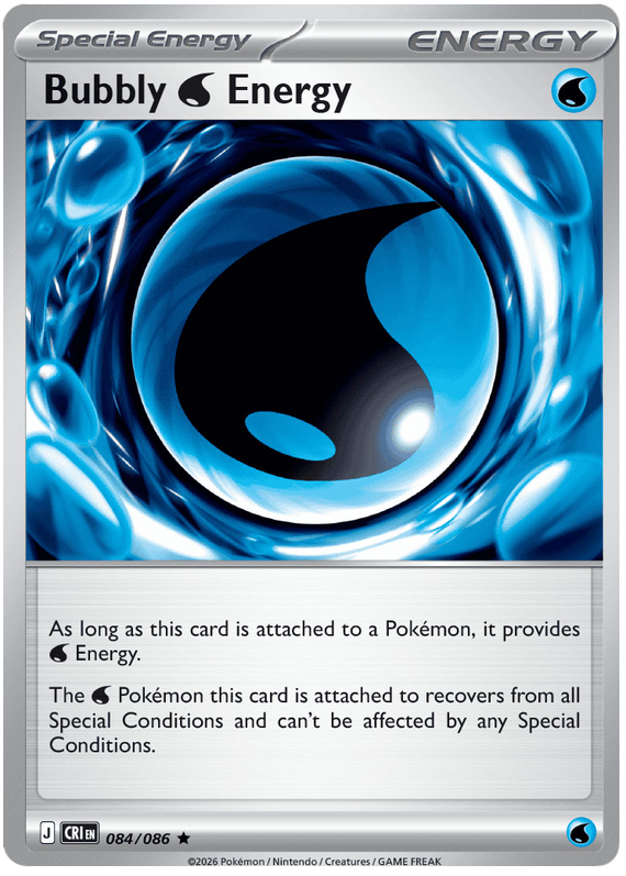 Bubbly Water Energy #084/086 Holo Rare | Mega Evolution – Chaos Rising