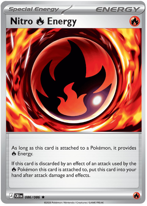 Nitro Fire Energy #086/086 Holo Rare | Mega Evolution – Chaos Rising