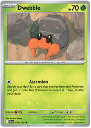 Dwebble #011/182 Reverse Holo | Scarlet & Violet – Destined Rivals