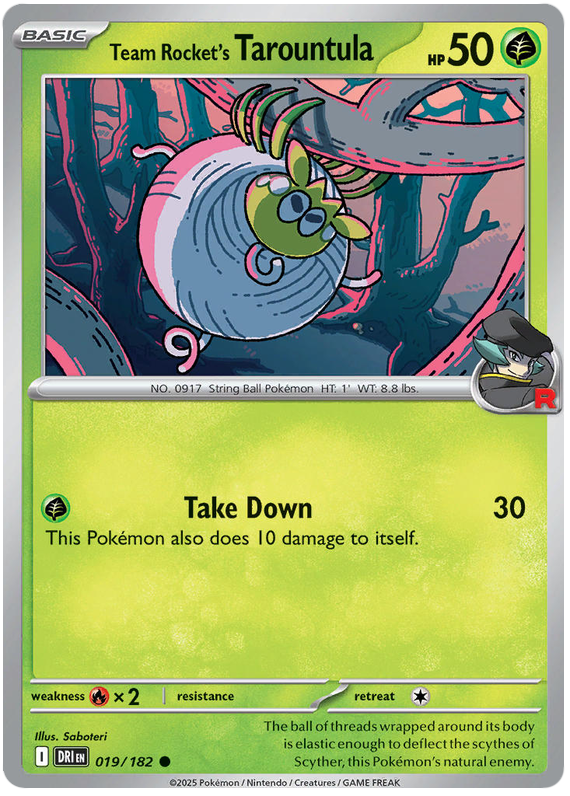 Team Rocket's Tarountula #019/182 Reverse Holo | Scarlet & Violet – Destined Rivals