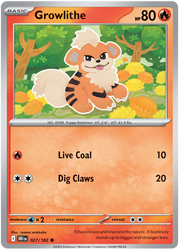 Growlithe #027/182 Reverse Holo | Scarlet & Violet – Destined Rivals
