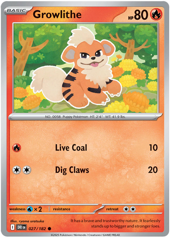 Growlithe #027/182 Reverse Holo | Scarlet & Violet – Destined Rivals