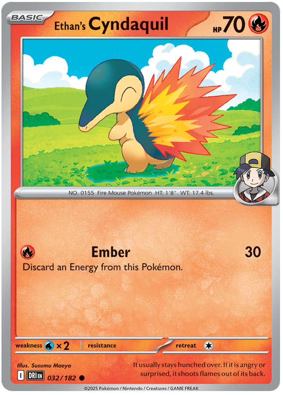 Ethan's Cyndaquil #032/182 Common | Scarlet & Violet – Destined Rivals