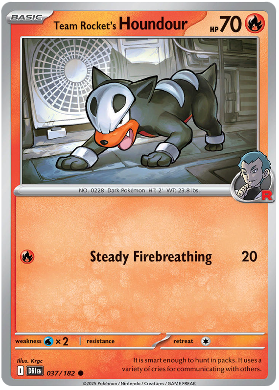Team Rocket's Houndour #037/182 Common | Scarlet & Violet – Destined Rivals