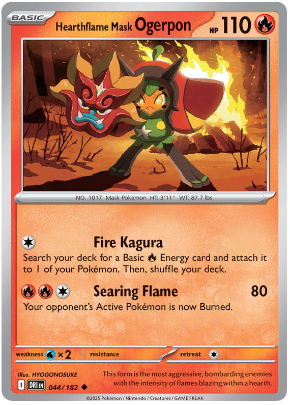 Hearthflame Mask Ogerpon #044/182 Uncommon | Scarlet & Violet – Destined Rivals