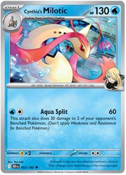 Cynthia's Milotic #053/182 Uncommon | Scarlet & Violet – Destined Rivals