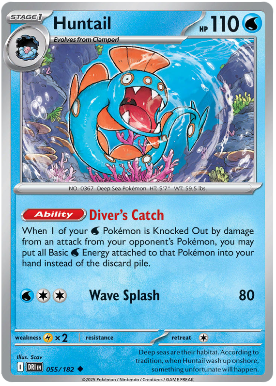 Huntail #055/182 Uncommon | Scarlet & Violet – Destined Rivals