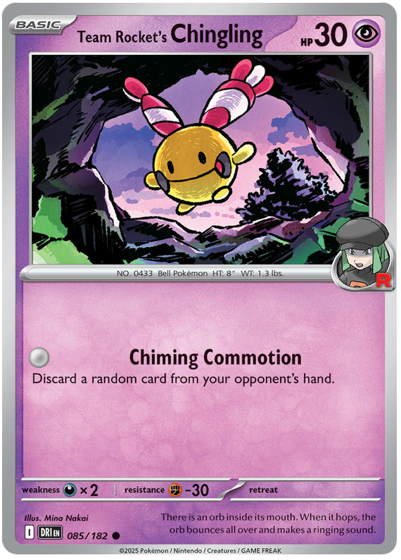 Team Rocket's Chingling #085/182 Reverse Holo | Scarlet & Violet – Destined Rivals