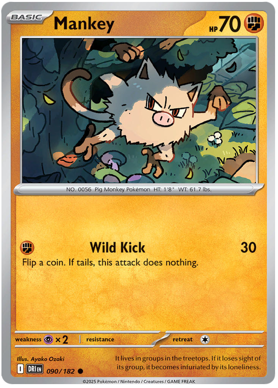 Mankey #090/182 Common | Scarlet & Violet – Destined Rivals