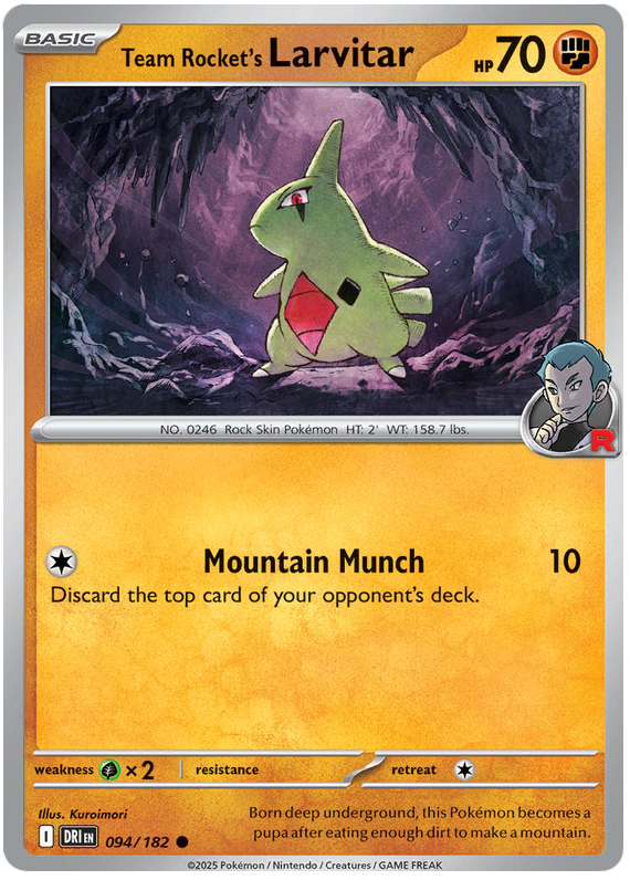 Team Rocket's Larvitar #094/182 Common | Scarlet & Violet – Destined Rivals