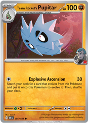 Team Rocket's Pupitar #095/182 Reverse Holo | Scarlet & Violet – Destined Rivals