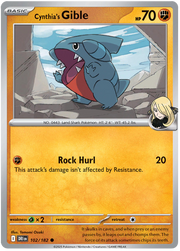 Cynthia's Gible #102/182 Common | Scarlet & Violet – Destined Rivals