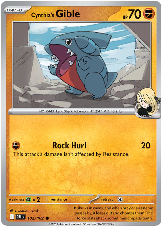 Cynthia's Gible #102/182 Common | Scarlet & Violet – Destined Rivals
