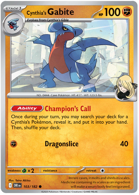 Cynthia's Gabite #103/182 Common | Scarlet & Violet – Destined Rivals