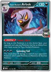 Team Rocket's Arbok #113/182 Reverse Holo | Scarlet & Violet – Destined Rivals
