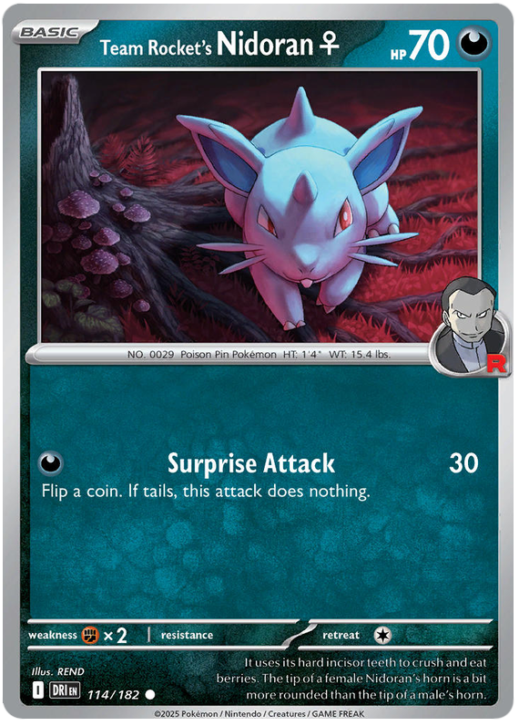Team Rocket's Nidoran F #114/182 Common | Scarlet & Violet – Destined Rivals