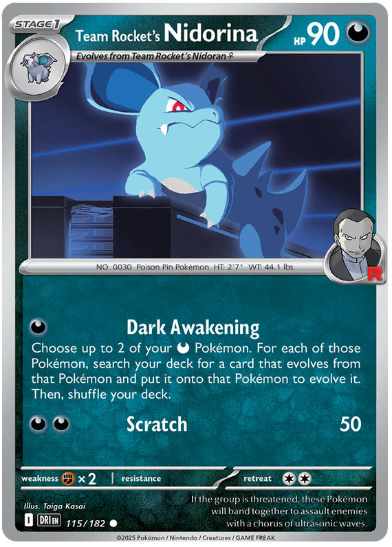 Team Rocket's Nidorina #115/182 Common | Scarlet & Violet – Destined Rivals