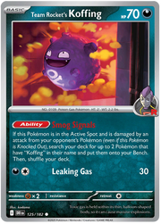 Team Rocket's Koffing #125/182 Common | Scarlet & Violet – Destined Rivals