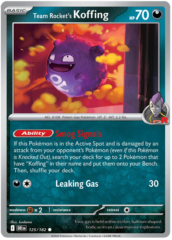 Team Rocket's Koffing #125/182 Common | Scarlet & Violet – Destined Rivals