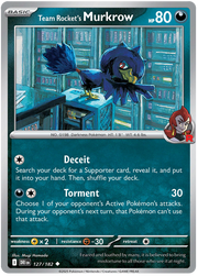 Team Rocket's Murkrow #127/182 Reverse Holo | Scarlet & Violet – Destined Rivals