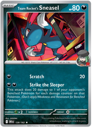 Team Rocket's Sneasel #128/182 Holo Rare | Scarlet & Violet – Destined Rivals