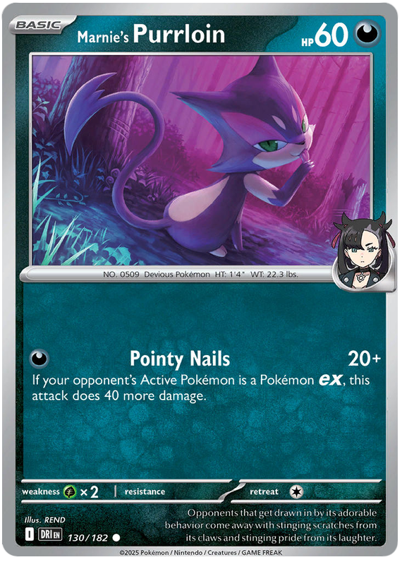 Marnie's Purrloin #130/182 Common | Scarlet & Violet – Destined Rivals