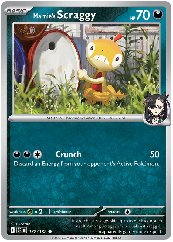 Marnie's Scraggy #132/182 Common | Scarlet & Violet – Destined Rivals