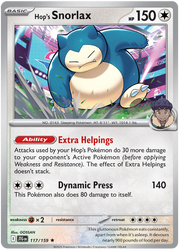 Hop's Snorlax #117/159 Holo Rare | Scarlet & Violet – Journey Together