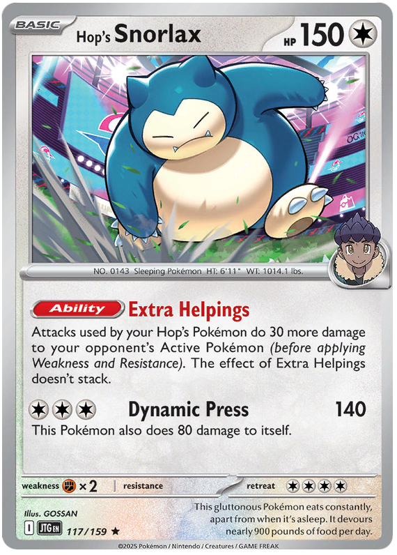 Hop's Snorlax #117/159 Holo Rare | Scarlet & Violet – Journey Together