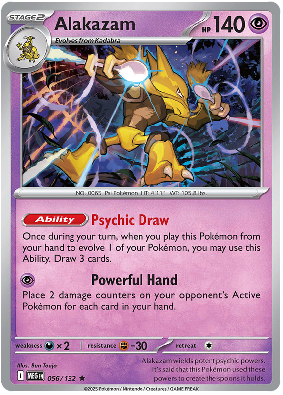 Alakazam #056/132 Holo Rare | Mega Evolution