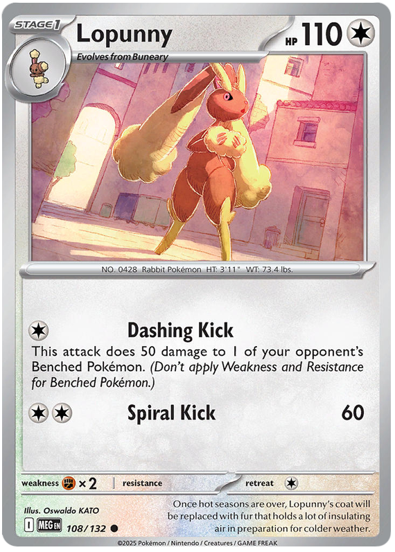 Lopunny #108/132 Reverse Holo | Mega Evolution