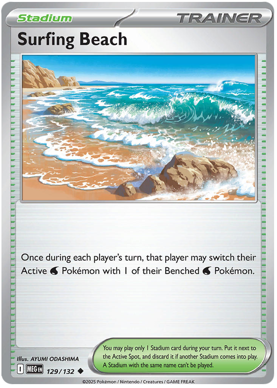 Surfing Beach #129/132 Reverse Holo | Mega Evolution