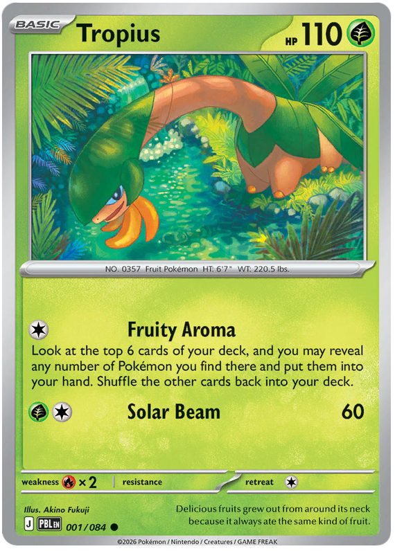 Tropius #001/084 Reverse Holo | Pitch Black