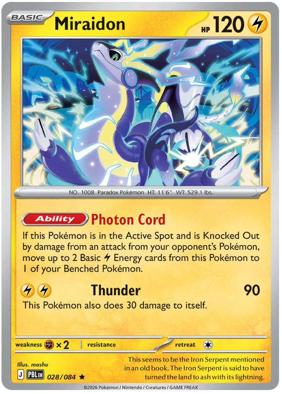 Miraidon #028/084 Reverse Holo | Pitch Black