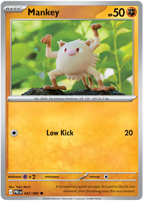 Mankey #042/084 Reverse Holo | Pitch Black