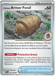 Antique Armor Fossil #072/084 Reverse Holo | Pitch Black