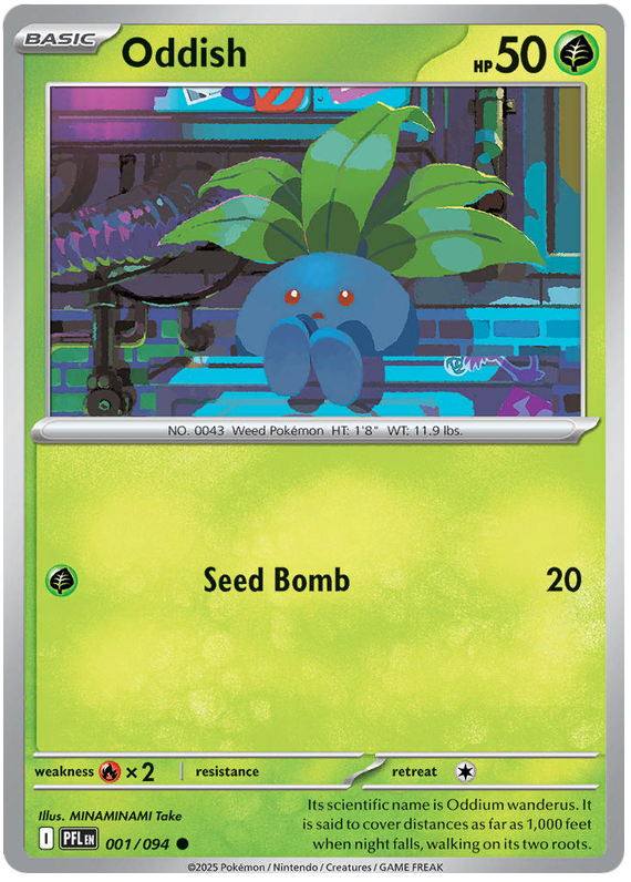 Oddish #001/094 Reverse Holo | Mega Evolution – Phantasmal Flames